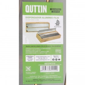 Portarotolo da Cucina Quttin Bambù Alluminio 33,5 x 13 x 5,5 cm (12 Unità)