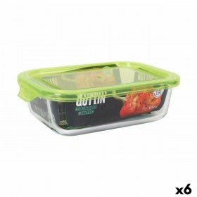 Porta pranzo Ermetico Quttin Verde Trasparente Rettangolare 0,6 L (6 Unità)