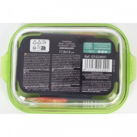 Porta pranzo Ermetico Quttin Verde Trasparente Rettangolare 0,6 L (6 Unità)