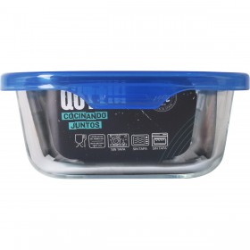 Porta pranzo Ermetico Quttin Azzurro Trasparente Rettangolare 600 ml (6 Unità)