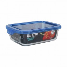 Porta pranzo Ermetico Quttin Azzurro Trasparente Rettangolare 600 ml (6 Unità)