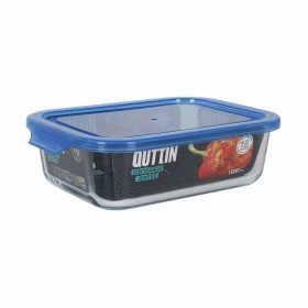 Porta pranzo Ermetico Quttin Azzurro Trasparente Rettangolare 1 L (6 Unità)