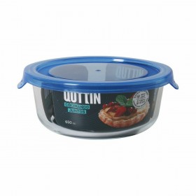 Porta pranzo Ermetico Quttin Azzurro Trasparente 650 ml (6 Unità)