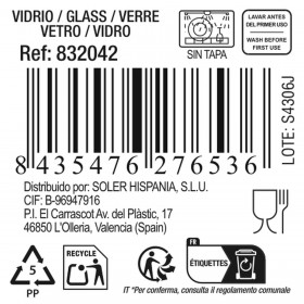 Boccale con Coperchio e Dosatore La Mediterránea Chrysler 1,8 L Vetro (6 Unità)