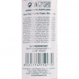 Set di Bicchieri Algon Monouso carta kraft 50 Pezzi 80 ml (36 Unità)