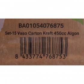 Set di Bicchieri Algon Monouso carta kraft 15 Pezzi 450 ml (16 Unità)