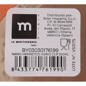 Vaso La Mediterránea Ermetico Vetro 500 ml (12 Unità)