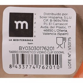 Vaso La Mediterránea Ermetico Vetro 1 L (12 Unità)