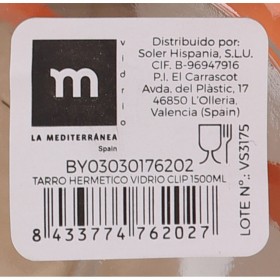 Vaso La Mediterránea Ermetico Vetro 1,5 L (12 Unità)