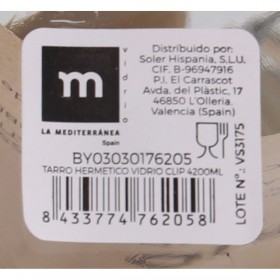 Vaso La Mediterránea Ermetico Vetro 4,2 L (4 Unità)
