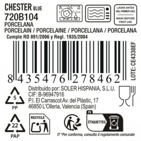 Vassoio per aperitivi La Mediterránea Chester Azzurro Ovale 36 x 20,5 x 3 cm (6 Unità)