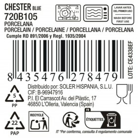Vassoio per aperitivi La Mediterránea Chester Azzurro Rotonda 26,8 x 2,6 cm (8 Unità)