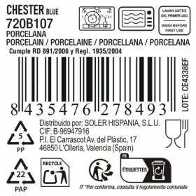 Vassoio per aperitivi La Mediterránea Chester Azzurro Rotonda 19,6 x 2,2 cm (18 Unità)