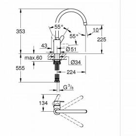 Kitchen Tap Grohe Get - 31494001 Forma a C Metallo