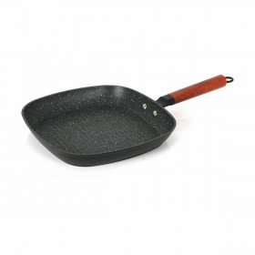 Padella griglia strisce Quttin Doha Alluminio Forgiato 39 x 28 x 15 cm (6 Unità)