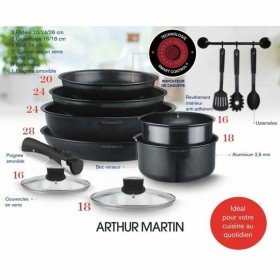 Batteria da Cucina Arthur Martin AM268B 12 Pezzi