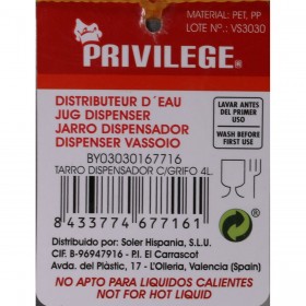 Dispenser di bevande Privilege Vaso 4 L (8 Unità)
