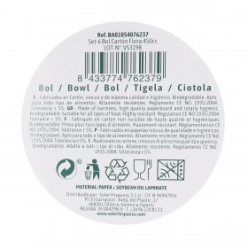 Set di piatti Algon Monouso Cartone Floreale 6 Pezzi 450 ml (24 Unità)