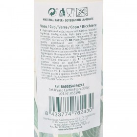 Set di Bicchieri Algon Monouso Cartone Floreale 8 Pezzi 330 ml (18 Unità)
