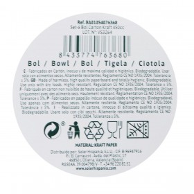 Set di Ciotole Algon Monouso carta kraft 6 Pezzi 450 ml (24 Unità)