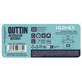 Pentola con Coperchio di Vetro Quttin Hermes Acciaio 10 L (4 Unità)