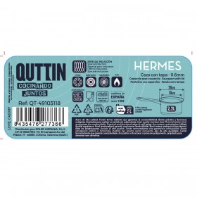 Casseruola con Coperchio Quttin Hermes 2,2 L Acciaio (8 Unità)