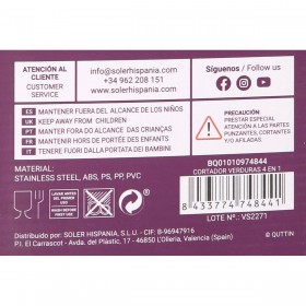 Tritatutto Manuale per Verdure Quttin 14,5 x 14,5 x 33 cm 4 in 1 (6 Unità)