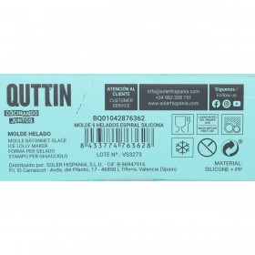 Stampo per Gelati Quttin Spirale Silicone 15 x 12 x 10,5 cm (12 Unità)