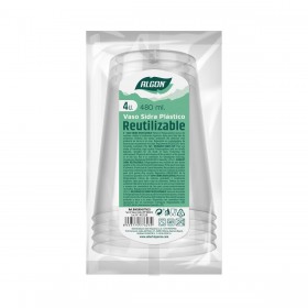 Set di bicchieri riutilizzabili Algon Sidro Trasparente 4 Pezzi 480 ml (50 Unità)