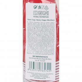 Set di bicchieri riutilizzabili Algon Plastica Rosso 10 Pezzi 450 ml (18 Unità)