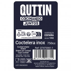 Shaker per cocktail Quttin Acciaio inossidabile 750 ml ø 9,2 x 25,6 cm (12 Unità)