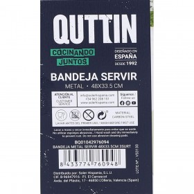 Vassoio per la colazione Quttin Metallo 48 x 33,5 x 1,8 cm (12 Unità)
