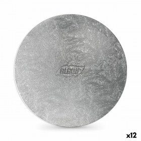 Base per torta Algon Argentato 40 x 40 x 1,5 cm Rotondo (12 Unità)