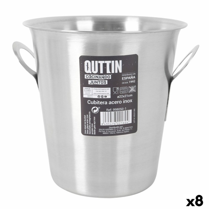 Secchiello per il ghiaccio Quttin Quttin Acciaio inossidabile 5 L ø 22,2 x 21 cm (8 Unità)