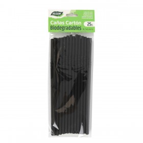 Cannuccia Riutilizzabile Algon Nero 19,7 x 0,6 cm 25 Pezzi 24 Unità