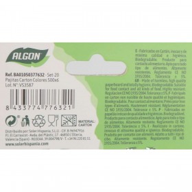 Cannuccia Riutilizzabile Algon 50 x 0,6 cm 20 Pezzi 24 Unità