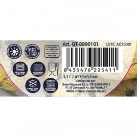 Ciotola La Mediterránea Quttin Vetro 1,1 L 17 x 17 x 10 cm (12 Unità)