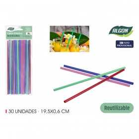 Cannuccia Riutilizzabile Algon Plastica 19,5 cm 6 mm 30 Pezzi 24 Unità