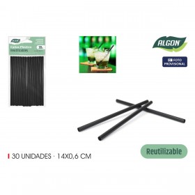 Cannuccia Riutilizzabile Algon COCKTAIL Plastica 14 cm 6 mm 30 Pezzi 24 Unità