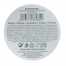 Set di piatti Algon Giallo 20 cm 10 Pezzi (24 Unità)