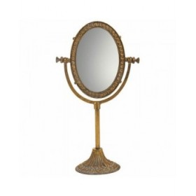 Specchio con Supporto Alexandra House Living Oro Resina 9 x 30 x 17 cm
