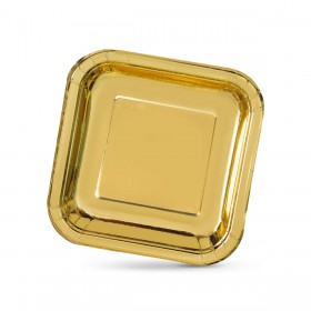 Set di piatti Algon Dorato 23 cm 10 Pezzi (18 Unità)