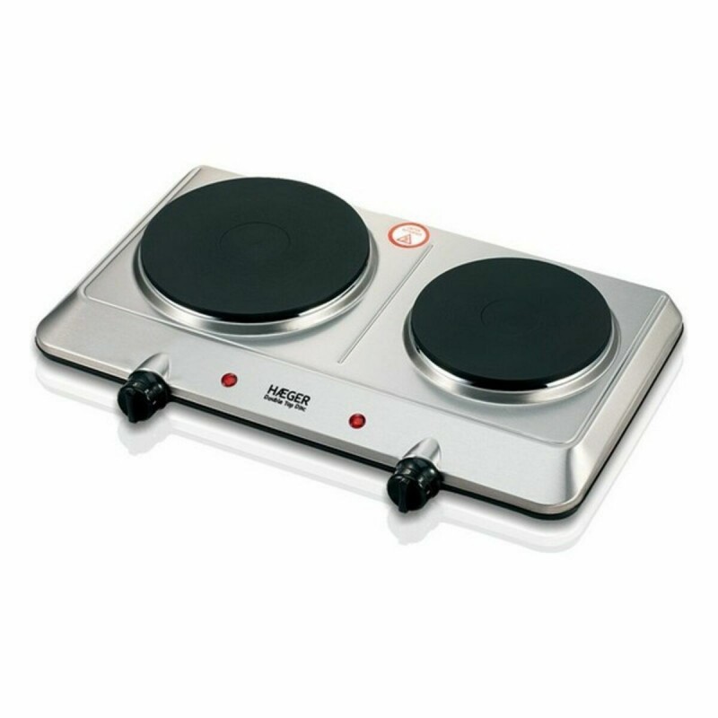 Piastra Elettrica Haeger HP-02S.015A 2 Fornelli Rosso 2250W