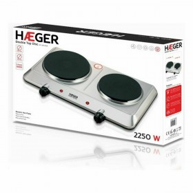 Piastra Elettrica Haeger HP-02S.015A 2 Fornelli Rosso 2250W