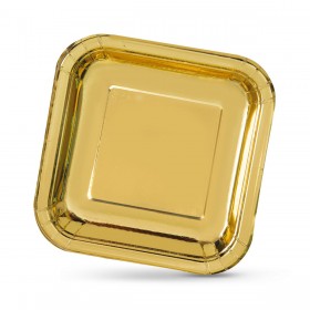 Set di piatti Algon Dorato 26 cm 3 Pezzi (18 Unità)