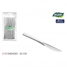 Set di coltelli riutilizzabili Algon Argentato Plastica 20 cm 10 Pezzi (24 Unità)