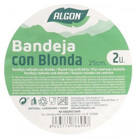 Set di vassoi per Alimenti Algon Rotondo 25 cm 2 Pezzi (24 Unità)