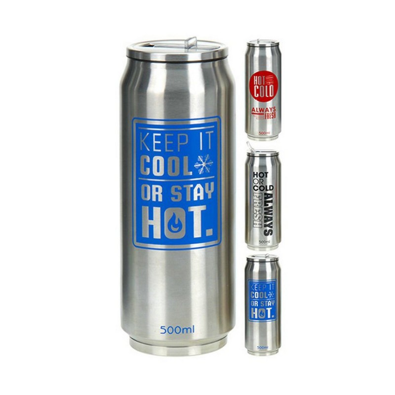 Thermos da Viaggio Metaltex Bocchetta Acciaio inossidabile Lattina Multicolore 500 ml
