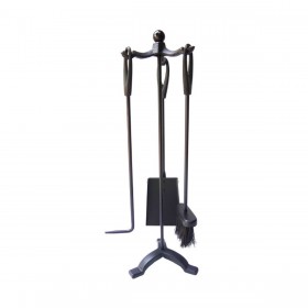 Utensili da Camino EDM 85752 Nero Ferro Fuso 19 x 59,5 cm (3 Pezzi)