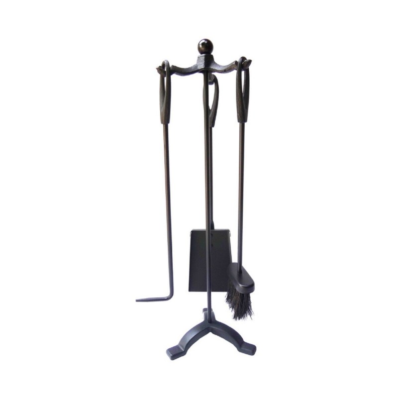 Utensili da Camino EDM 85752 Nero Ferro Fuso 19 x 59,5 cm (3 Pezzi)